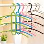 Multifunctional Clothes Hanger Creative Fishbone 3 Layer Anti-Skid Plastic Clothes Rack Wardrobe Clothes Hanger 10pcs Random Color