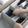DIOMMELL Foldable Cloth Storage Boxes Closet Dresser Drawer Organizer Fabric Baskets Bins Containers Divider for Clothes Underwear Bras Socks Lingerie Clothing,Set of 11 Grey 245