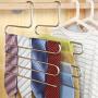 YCAMMIN Pants Hangers S-Type Stainless Steel Trousers Rack/5 Layers Multi-Purpose Closet Hangers Saver Storage Rack for Clothes/Towel/ Scarf/Trousers/ Tie etc(2 Pcs)