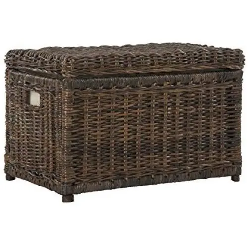 happimess Elijah 30" Wicker Storage Trunk, Brown happimess Elijah 30" Wicker Storage Trunk, Brown