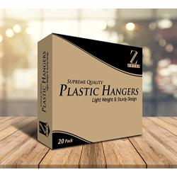 ZOYER Premium Plastic Hangers (20 Pack)- Durable & Strong Standard Hangers for Clothes - White