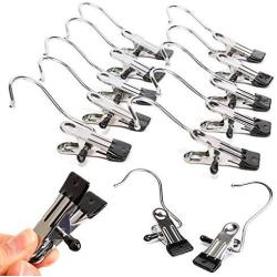 FidgetKute 1/5 pcs Portable Laundry Metal Hook Clothes Pin Boot Shoes Hanger Hold Clips 1pc One Size