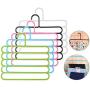 10PC Random Color 5 Layers Non-Slip Multifunctional Clothes Hangers Pants Storage Hangers Cloth Rack Multilayer Scarf Tie Rack Hanger Decoration