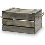 The Lucky Clover Trading Antique Wood Crate Storage Boxes with Swing Lid, 11", Natural