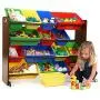 Tot Tutors Discover Collection Supersized Wood Toy Storage Organizer, Toddler, Espresso/Primary Tot Tutors Discover Collection Supersized Wood Toy Storage Organizer, Toddler, Espresso/Primary
