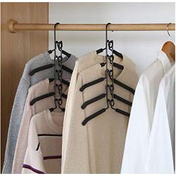 2pcs 5 in 1 Multi-Layer Clothes Hangers Space-Saving Multiple Non-Slip Hanger for Wardrobe