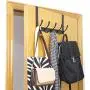 WEBI Over The Door Towel Rack,Over The Door Hook,Door Hanger Over Door Coat Rack Towel Hanger for Hanging Towels,Clothes,Bathroom,Black,2 Packs