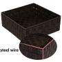 Posprica Woven Storage Drawer Closet Dresser Organizer Bins Basket for Nursery, Office, Home Décor, Shelf Cabinet, Set of 4,Brown