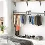 SONGMICS Wall-Mounted Clothes Rack, Set of 2, Industrial Pipe Clothes Hanging Bar, Space-Saving, 43.3 x 11.8 x 11.5 Inches, Holds up to 132 lb, Easy Assembly, for Small Space, Black UHSR64BK-02 SONGMICS Wall-Mounted Clothes Rack, Set of 2, Industrial Pipe Clothes Hanging Bar, Space-Saving, 43.3 x 11.8 x 11.5 Inches, Holds up to 132 lb, Easy Assembly, for Small Space, Black UHSR64BK-02