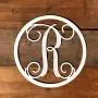 Round Metal Monogram Letter Door Hanger
