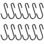 12 Pack 2.4'' Heavy Duty (22lbs Max) S Shaped Hooks Hanging Hangers Hooks for Kitchen, Bathroom, Bedroom and Office(Pan,Pot,Coat,Bag,Plants)(Black) 12 Pack 2.4'' Heavy Duty (22lbs Max) S Shaped Hooks Hanging Hangers Hooks for Kitchen, Bathroom, Bedroom and Office(Pan,Pot,Coat,Bag,Plants)(Black)