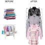 Homend 6 Tier Skirt Hangers Foldable Pants Hangers Closet Organizer Stainless Steel Fold up Space Saving Hangers (3 Pack)