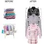 Homend 6 Tier Skirt Hangers Foldable Pants Hangers Closet Organizer Stainless Steel Fold up Space Saving Hangers (3 Pack)