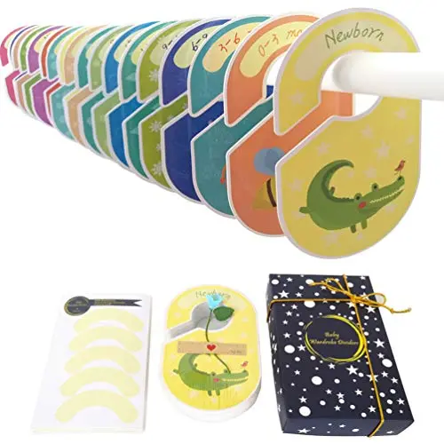 MOBU Luxury Set Baby Closet Dividers 24 pcs Baby Wardrobe Dividers Nursery Closet Dividers Luxury Baby Shower Gift Baby Closet Size Organisers/Hangers Dividers MOBU Luxury Set Baby Closet Dividers 24 pcs Baby Wardrobe Dividers Nursery Closet Dividers Luxury Baby Shower Gift Baby Closet Size Organisers/Hangers Dividers