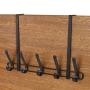 Over The Door Hook, 5 Coat Hooks Door Hanger for Hanging Coats, Hoodies, Hats, Scarves, Purses, Bath Towels, Robes (Black)