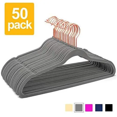 HOUSE DAY Velvet Hangers Non-Slip Velvet Hangers -50 Pack- Heavy Duty Velvet Suit Hangers Velvet Space Saving Non Slip Clothes Hangers,Grey (Renewed) HOUSE DAY Velvet Hangers Non-Slip Velvet Hangers -50 Pack- Heavy Duty Velvet Suit Hangers Velvet Space Saving Non Slip Clothes Hangers,Grey (Renewed)
