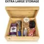 Rolling Tray Stash Boxes - Extra Large Bamboo Boxes w/Ample Storage Space to Organize All Smoking Accessories - Comes with Convertible Rolling Tray Lid