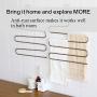 JS HANGER Multi Purpose Pants Hangers, S-Style 5 Layer Cascading Hangers for Space Saving Clothes Organizer Slack Trousers Hanger Stainless Steel 3 Pack