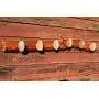 6 Stone Hooks on Oak wood - Hanger - Coat Rack with Beach STONES - Hardwood Handcrafted Wall mounted solid oak towel rack with natural Beach Stones - medal hanger - towel holder