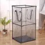 Spachy Mesh Laundry Bag Hampers Basket Collapsible Washing Laundry Basket with Carry Handle Net Cloth Hanger Storage Basket Dirty Clothes Storage Hamper