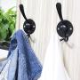 Coat Hook Wall Mounted,LECAMEBOR Three Prong Coat Rack Stainless Steel Entryway Hooks Clothes Hanger for Robe Hat Towel Purse(Black, 5 Pack)