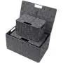 Sorbus Boxes Bin Container Tote Cube Set Stackable Storage Basket Woven Strap Shelf Organizer Built-in Carry Handles (Gray),
