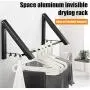 Folding Clothes Hanger Foldable Multifunction Wall Mounted Clothes Rail Drying Rack Random Color