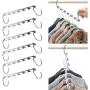 6Pcs Clothes Hanger Holders Save Space Wardrobe Clothing Organizer Racks Hangers for Clothes