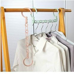 10PC Random Color Multi-Port Support Circle Clothes Hanger Space Saving Magic Skirt Drying Rack Plastic Scarf Hook Wardrobe Decoration