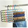 5pcs Random Color Multi-Purpose Clothes Hanger Practical 5 Layers Pants Hanger Scarf Tie Rack Space Saving Clothes Hanger Decoration