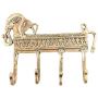 Indianshelf Handmade 1 Artistic Vintage Golden Brass Elephant Key Hooks Holders/Wall Hooks for Towels