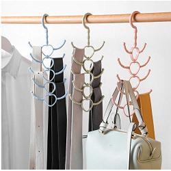 10PC Random Color Rotatable 10-Claw Clothes Hanger Windproof Clothes Hanger Handbag Bag Holder Space Saving Clothes Hanger Organizer Decoration