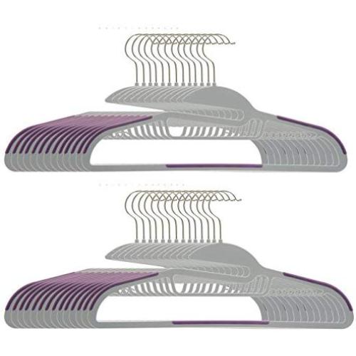 Unity 36 Pack Ultra thin ABS Easy Slide Heavy Duty Non-Slip Clothes Hangers (Purple)