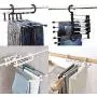 Grey990 Stainless Steel Multi-Layer Clothes Pants Hangers Wardrobe Jeans Storage Rack White