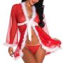 Crotchless Lingerie, Shybuy Women Lingerie Halter Christmas Lace Babydoll Mesh Nightwear V Neck Teddy