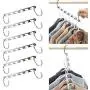 Clothes Hanger Holders Clothing Organiser Wardrobe Space Save and Organization Hooks Non-Slip Clothing Organizer Practical Racks Hangers (6 Packs)