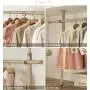 PRINCE HANGER, Premium Wood Double 2 Tier Hanger, Clothing Rack, Closet Organizer, Wood Color, Sturdy, PHUS-1032