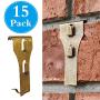 Brick Clips for Hanging Outdoors, Spring Steel Hooks Wall Picture Wreath Lights Hangers Fastener Fits Brick 2 1/4 to 2 3/8 in Height 15 Pack