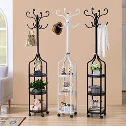 MBD Wrought Iron Flower Stand, Floor-Standing Coat Rack Bedroom Hanger Clothes Rack Simple Creative Indoor Storage Decoration Shelf (Color : C)