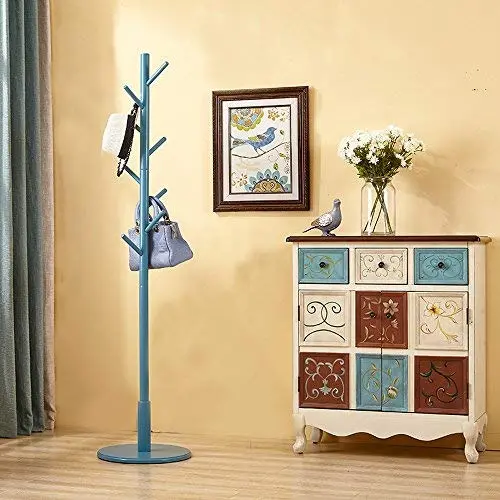 NYDZDM Solid Wood Coat and Hat Rack Stand 8 Hooks Coat Stand Clothes Rack Hanger for Garage Foyer Bedroom Office H 171cm(67.3in) (Color : A)