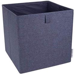 Bigso Soft Multi Purpose Foldable Cube Storage Box, 12.4 x 12.4 x 12.4 in, Blue