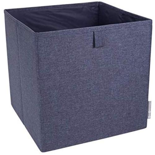 Bigso Soft Multi Purpose Foldable Cube Storage Box, 12.4 x 12.4 x 12.4 in, Blue