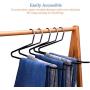 JS HANGER 20 Pack Open Ended Slacks Pant Hangers, Chrome and Black Friction, Non-Slip