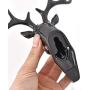 Vintage Deer Head Antlers Wall Hook (Max:10kg) for Hanging Hat Scarf Bag Key Clothes Bathroom Kitchen Towel Holder Hanger Rack Wall Wedding Gift (Black)