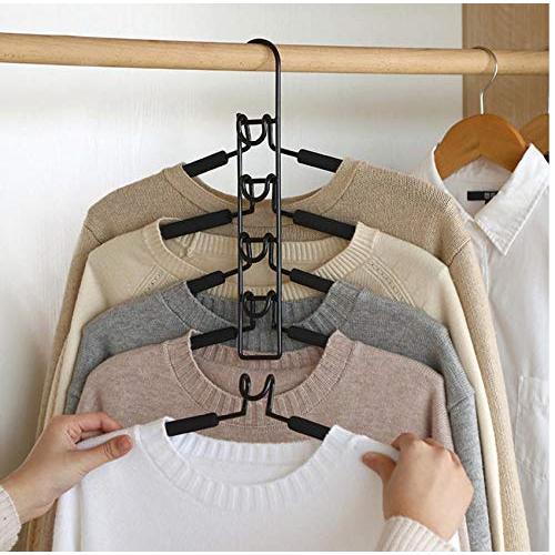 2pcs Space Saving Storage Racks Coat Hanging Wardrobe Organizer Trouser Multi Layers Multifunctional Home Clothes Hangers Towel Hook