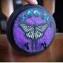 Mini Purple and Black Luna Moth Holo Lunar Moon Phases Hand Made 2 Hook Jewelry Key Hanger Organizer.