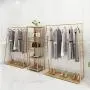 LINGYAN Metal Clothing Display Rack Hanger, Clothing Store Window Vertical Combination Frame, Bedroom Clothes Storage Rack, Shopping mall Store Shelves, Dressing Room Coat Rack (Gold) LINGYAN Metal Clothing Display Rack Hanger, Clothing Store Window Vertical Combination Frame, Bedroom Clothes Storage Rack, Shopping mall Store Shelves, Dressing Room Coat Rack (Gold)