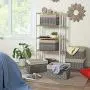 SONGMICS Storage Bins, Set of 6 Rattan-Style Storage Baskets, Decorative Bins with Cotton Liner for Shelf, Toy Organizer for Bedroom Closet Laundry Room, 15.8 x 11.8 x 9.8 Inches, Gray URRB256WG SONGMICS Storage Bins, Set of 6 Rattan-Style Storage Baskets, Decorative Bins with Cotton Liner for Shelf, Toy Organizer for Bedroom Closet Laundry Room, 15.8 x 11.8 x 9.8 Inches, Gray URRB256WG