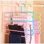10PC Random Color 5-Layer Clothes Hanger Drying Racks Multi-Functional Innovative Hanger Multi-Storey Scarf Racks Anti-Slip Pants Folder Decoration