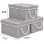 JS HOME Foldable Basket Organizer Bin, Polyester Storage Boxes with Strong Cotton Rope Handle and Lid, Grey, Small, 3-Pack JS HOME Foldable Basket Organizer Bin, Polyester Storage Boxes with Strong Cotton Rope Handle and Lid, Grey, Small, 3-Pack